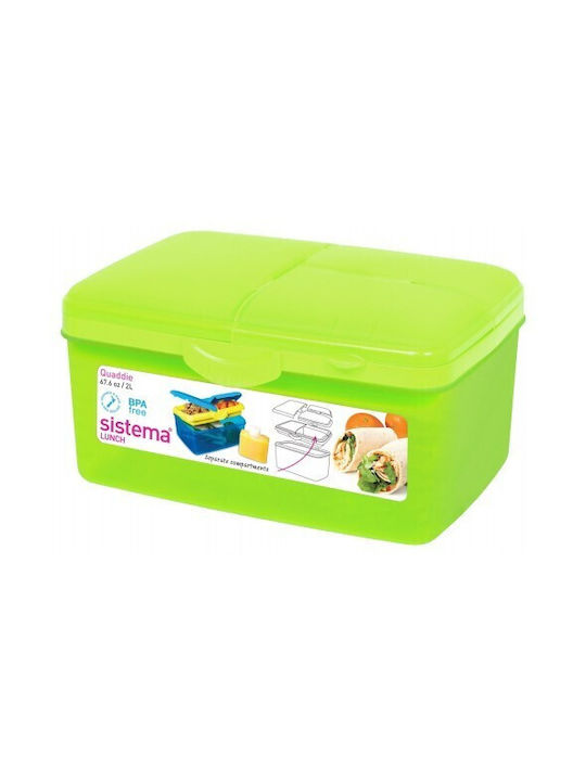 Sistema Plastic Lunch Box Quaddie SIS Green 2000ml