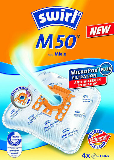 Swirl M50 Торбички За Прахосмукачка 4 + 1 Бр Съвместими С Miele