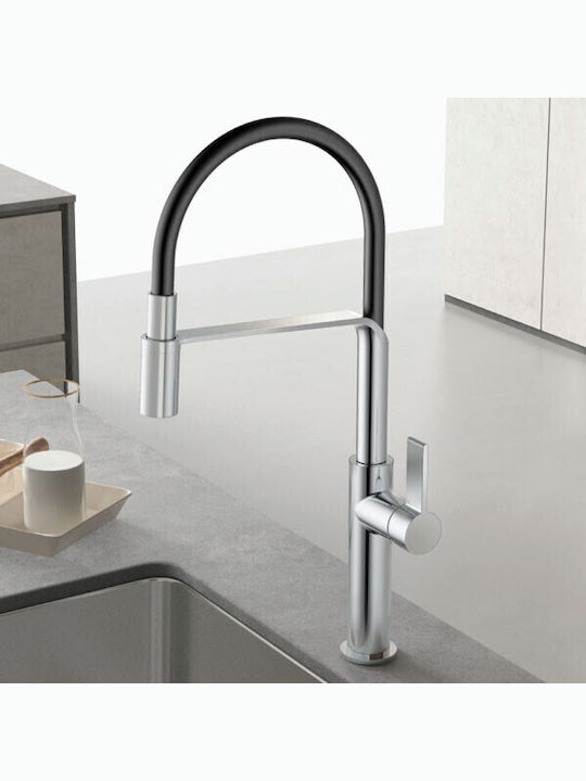 Kls Kls Kitchen Faucet Counter with Pull-Out Spray Silver