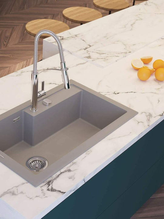 Deante Kitchen Faucet Counter Retractable Silver