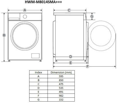 Heinner Waschmaschine 8kg 1400 Umdrehungen HWM-M8014SMA+++