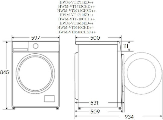 Heinner Waschmaschine 6kg 1000 Umdrehungen HWM-VT0610CHD++