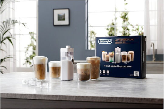 De'longhi Lattecrema Cool Milk System Set Dlsc032 White Coffee Makers Rivelia Includes Milk Jug & Glasses