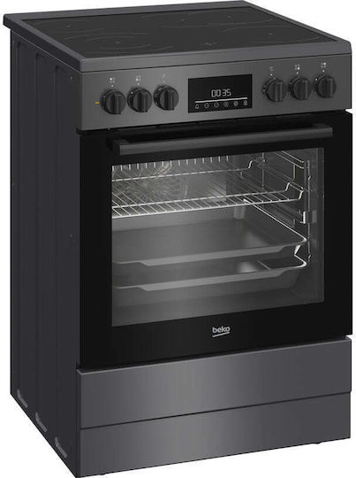 Beko Κουζίνα 72lt με Κεραμικές Εστίες Π60εκ. Γκρι