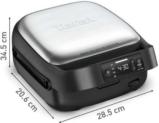 Tefal Snack Collection Tostieră cu Plăci Detașabile Antiaderente pentru 2 Sandvișuri 700W Neagră