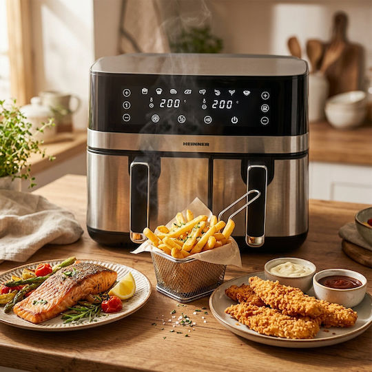 Heinner Air Fryer with Double Detachable Bucket 8.6lt Black HAF-H9DB17BKS