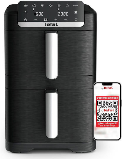 Tefal Easy Fry Friteuză cu Aer cu Două Coșuri Detașabile 10l Negru