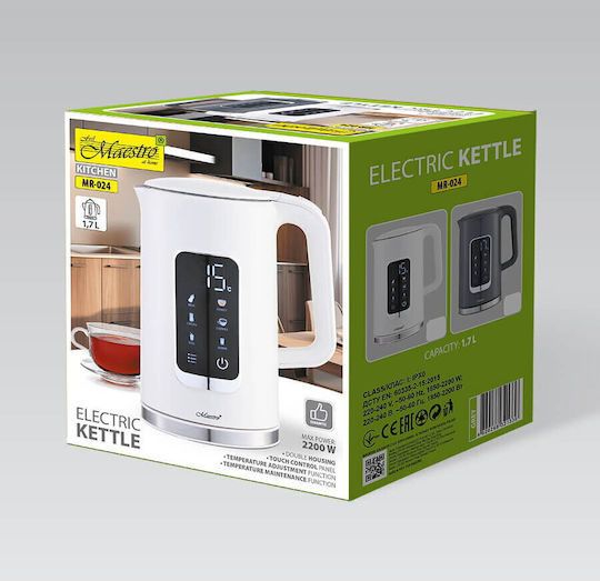 Maestro Βραστήρας 1.7lt 2200W Γκρι