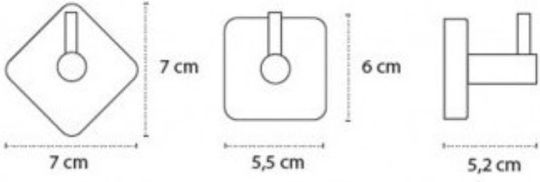 Karag Quattro Single Wall-Mounted Bathroom Hook ​7x7cm Black 420955