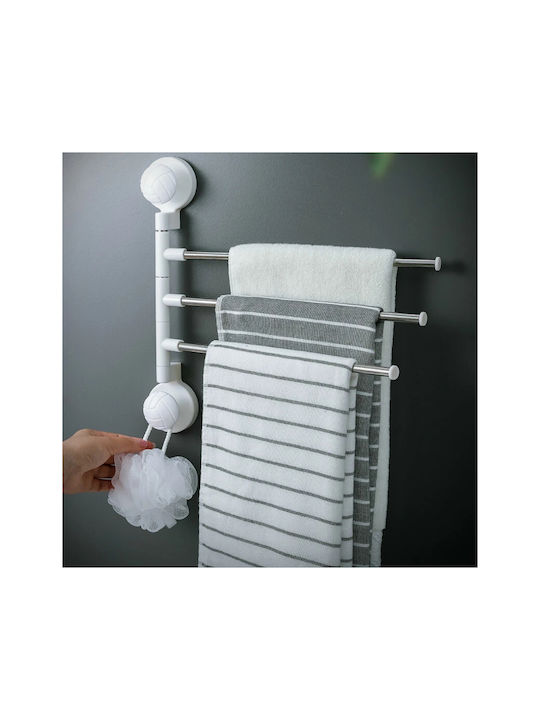 Wall-Mounted Bathroom Rail with 4 Positions Silver