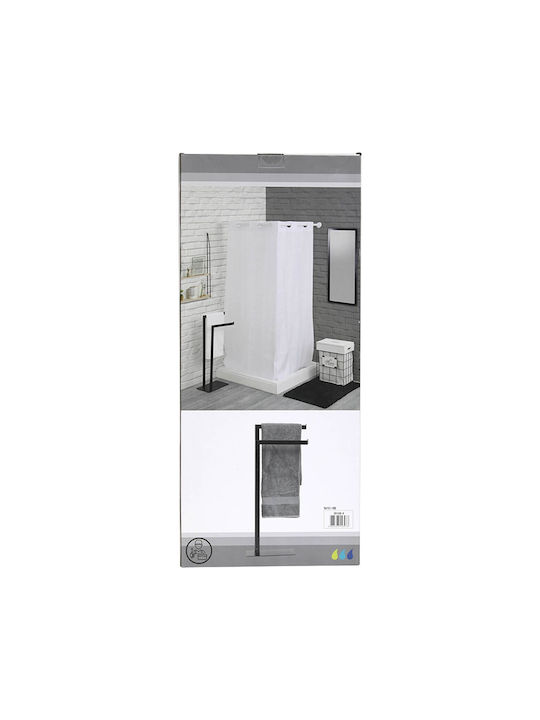 Double Wall-Mounted Bathroom Freestanding Towel Rack ​40x81cm Black