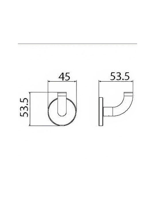 Imex Άγκιστρο Μπάνιου Μονό με Βίδες ​5.35x4.5cm Ασημί