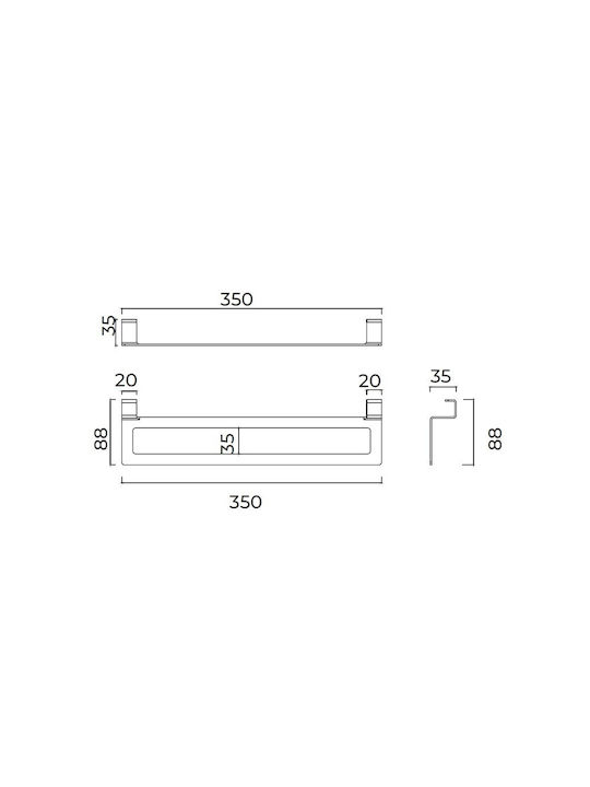 Imex Επιτοίχια με Βίδες ​35x8.8cm Ροζ