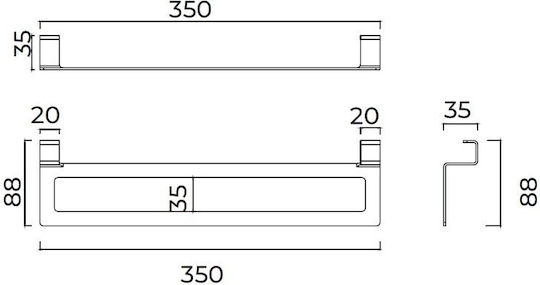 Imex Стенна с Винтове 35x8.8cm Златиста