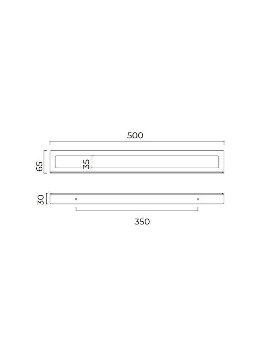 Imex Single Wall-Mounted Bathroom Rail with Screws 50x6.5cm Silver