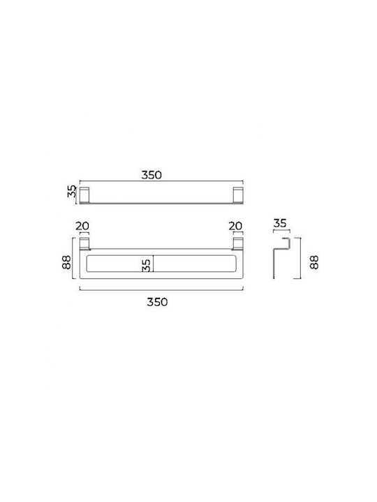 Imex Επιτοίχια με Βίδες ​35x8.8cm Χρυσή