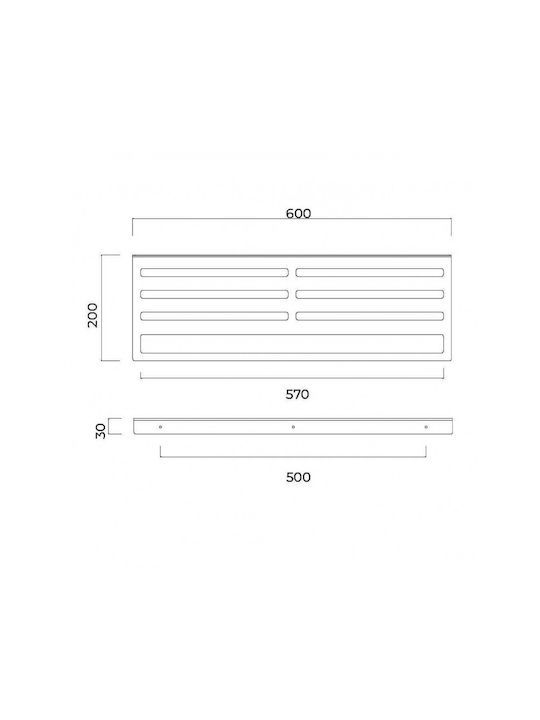 Imex Doppel Wandhalterung Badezimmerhaken mit Schrauben 60x20cm Silber