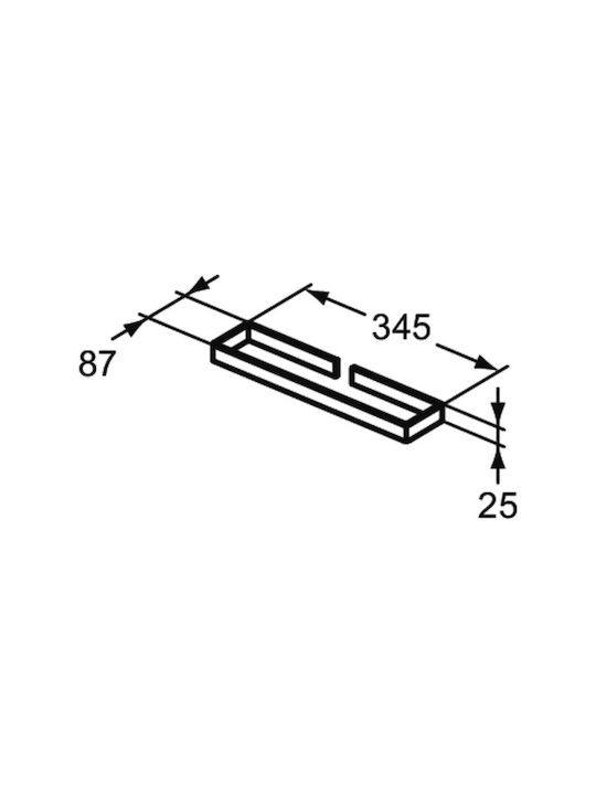 Ideal Standard Cubo Single Wall-Mounted Bathroom Rail Inox Silver