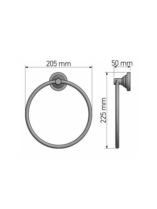 Sanco Vintage Single Wall-Mounted Bathroom Ring ​20.5x22.5cm Bronze Mat
