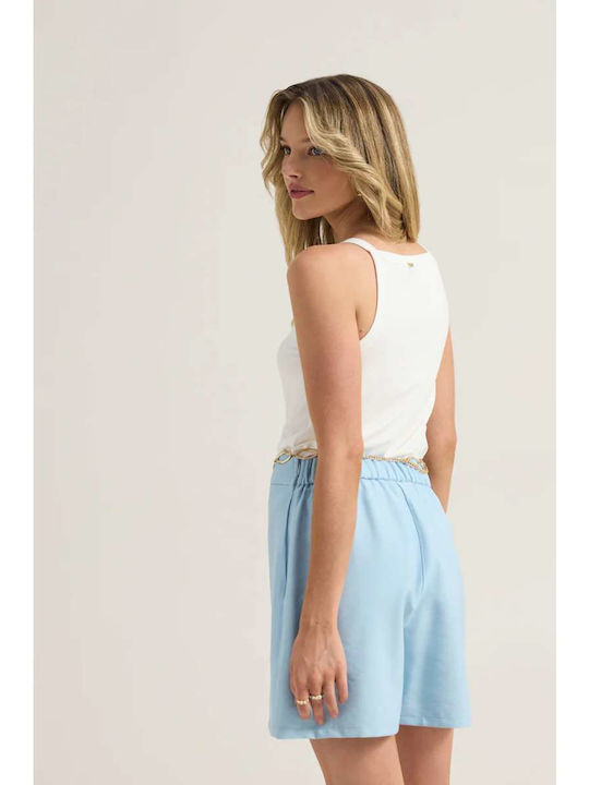 Women's High Waist Shorts Light Blue