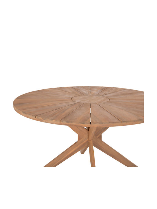Masă Rotundă De Sufragerie Din Lemn Masiv Natural 140x140x76cm