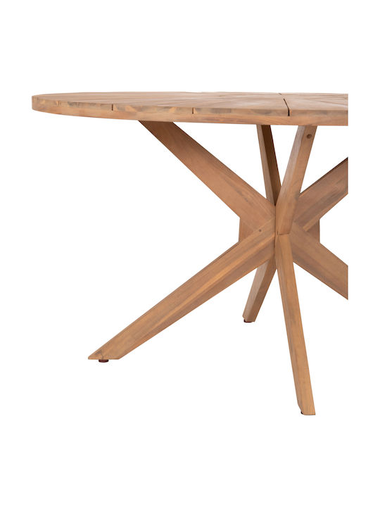 Masă Rotundă De Sufragerie Din Lemn Masiv Natural 140x140x76cm