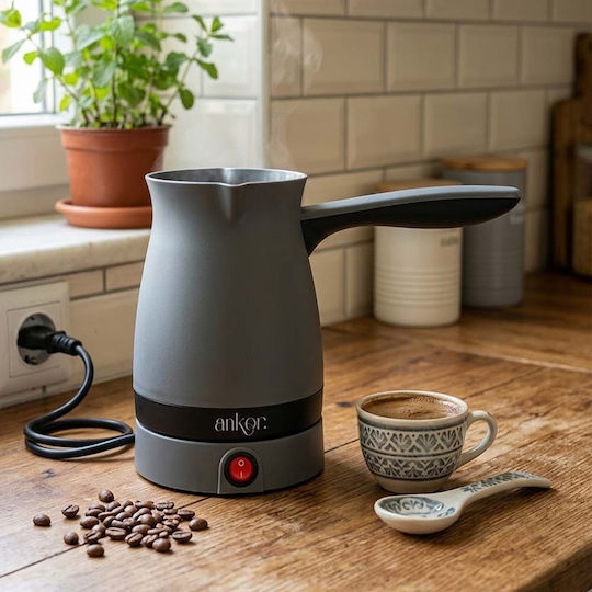 Ankor Electric Greek Coffee Pot 1000W with Capacity 400ml Gray