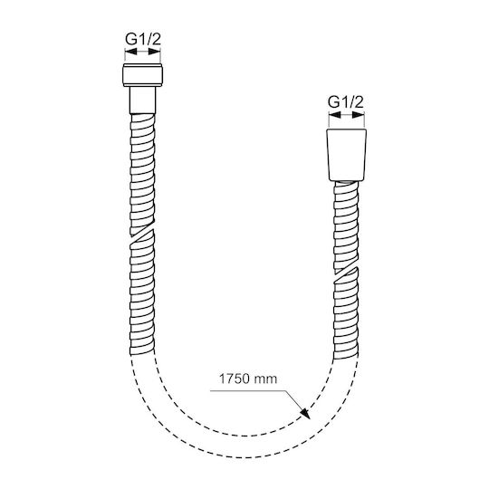 Ideal Standard Idealjet Shower Hose Metallic 175cm Silver
