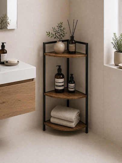 MRShome Ecken Boden Badezimmerregale Hölzernes 23.5x23.5x76cm Braune MRShome Ecken Boden Badezimmerregale Hölzernes 23.5x23.5x76cm Braune