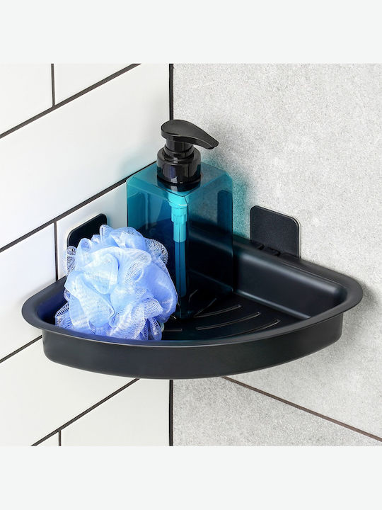 Orion Ecke An der Wand montiert Badezimmerregal Kunststoff 28x22x8cm Schwarz