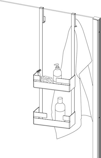 Deante An der Wand montiert Badezimmerregal Glas 10x25x76cm Schwarz