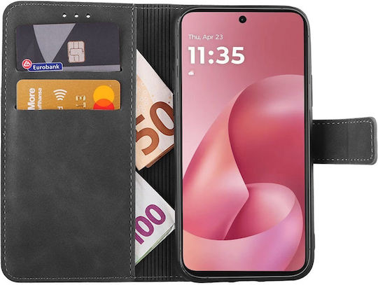 Lime Book din piele artificială / silicon gri (Moto G57 Power)