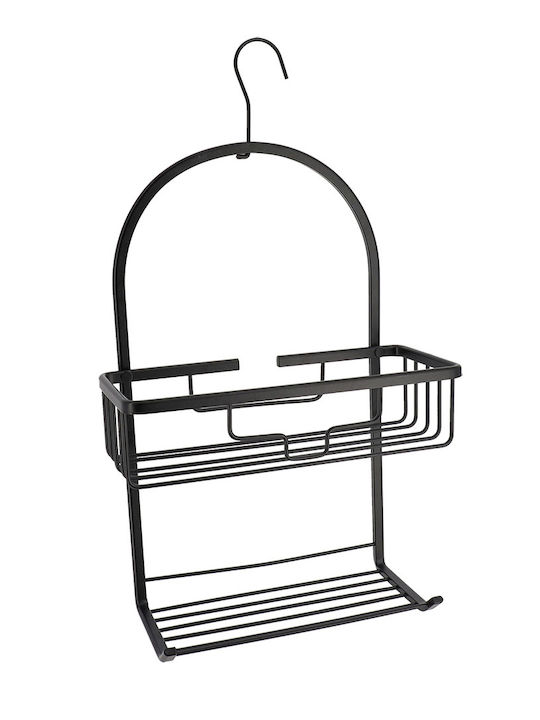 Wall Mounted Bathroom Shelf Metallic 28x12.5x12.5cm Black