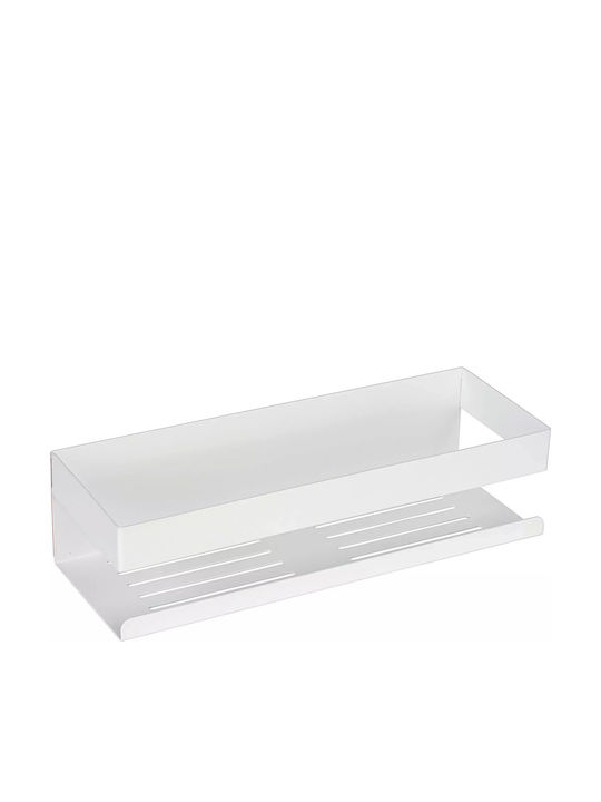 Wenko Wall Mounted Bathroom Shelf Metallic 10.5x8x30cm White