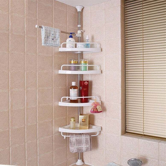Corner Wall Mounted Bathroom Shelf Plastic with 4 Shelves Blue Corner Wall Mounted Bathroom Shelf Plastic with 4 Shelves Blue