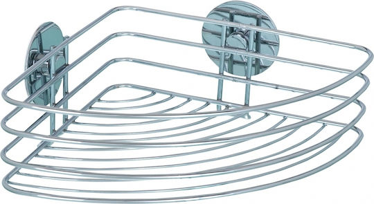 Wenko Γωνιακή Επιτοίχια Ραφιέρα Μπάνιου Inox 25.6x26.5x20cm Γκρι