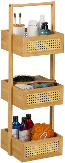 Relaxdays Επιδαπέδια Ραφιέρα Μπάνιου Bamboo 83x26x27cm Καφέ