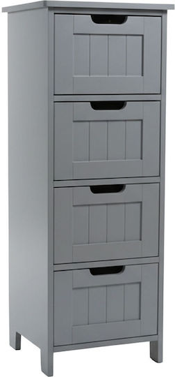 Relaxdays Επιδαπέδια Ραφιέρα Μπάνιου με 4 Ράφια 82x30x30cm Γκρι