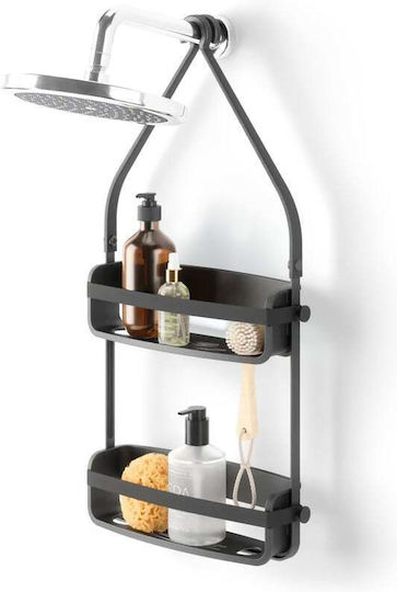 Umbra Flex Wall Mounted Bathroom Shelf Plastic 33x10x66cm Black Umbra Flex Wall Mounted Bathroom Shelf Plastic 33x10x66cm Black