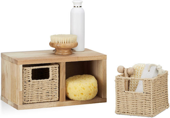 Relaxdays Boden Badezimmerregal Hölzernes 16x31x18cm Braun Relaxdays Boden Badezimmerregal Hölzernes 16x31x18cm Braun