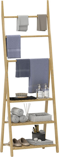 HomCom Floor Bathroom Shelf Wooden