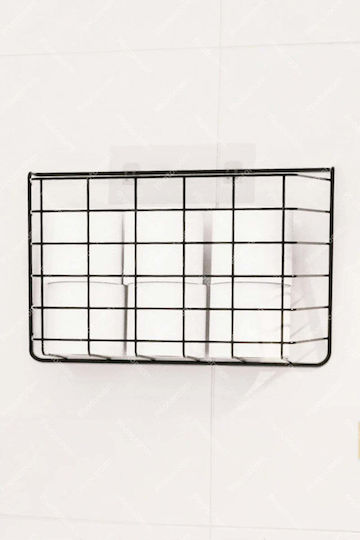SteweHome Wall Mounted Bathroom Shelf Metallic 38x25x11cm Black