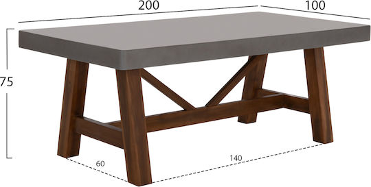 Τραπεζαρίας Γκρι 200x100x75εκ. Τραπεζαρίας Γκρι 200x100x75εκ.