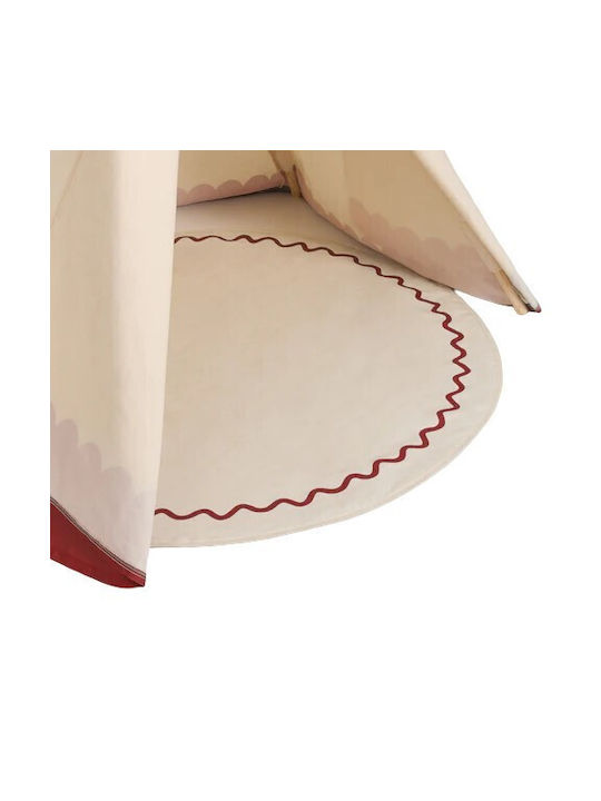 Nobodinoz Kinder Teppich Rot Rund mit Durchmesser 105cm