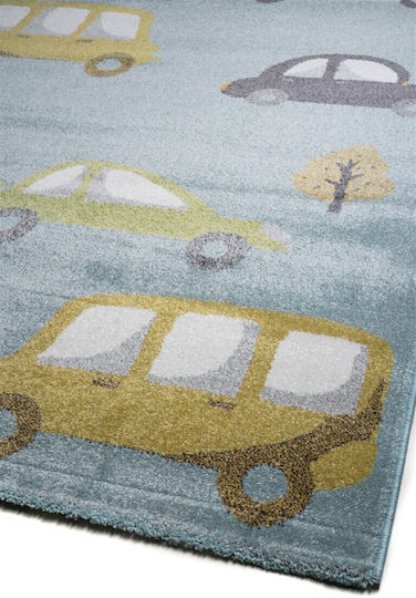 Klonaras Junior Παιδικό Χαλί Cars Μπλε 133x190cm