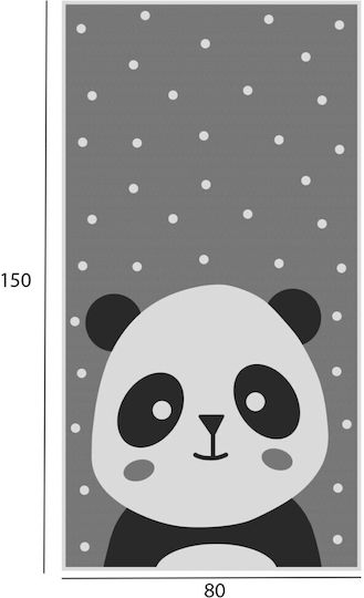 HomeMarkt Kids Synthetic Rug Panda 80x150cm
