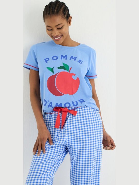 Set De Pijamale Dama De Vară Albastru