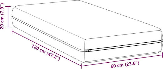 vidaXL Στρώμα Παιδικού Κρεβατιού 120cmx60cmx20cm