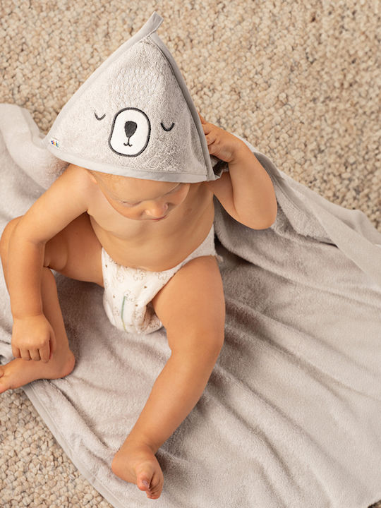 Akuku Baby Hooded Towel Gray 100x100cm