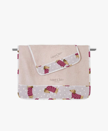 Saint Clair Baby-Badetuch mit Kapuze Pet Fuchsie 75x75cm